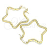 Argolla Mediana 02.170.0321.30 Oro Laminado, Diseño de Estrella, Pulido, Tono Dorado
