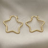 Argolla Mediana 02.170.0321.30 Oro Laminado, Diseño de Estrella, Pulido, Tono Dorado