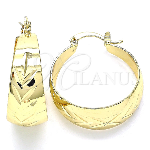 Argolla Mediana 02.170.0329.30 Oro Laminado, Diamantado, Tono Dorado