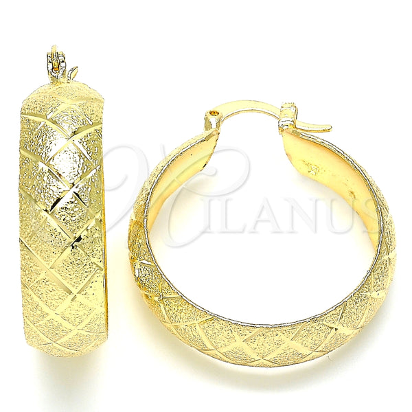 Argolla Mediana 02.170.0335.30 Oro Laminado, Mate, Tono Dorado
