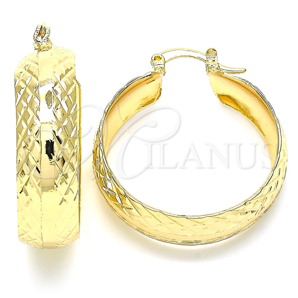 Argolla Mediana 02.170.0336.30 Oro Laminado, Diamantado, Tono Dorado