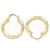 Argolla Mediana 5.138.013.1.30 Oro Laminado, Diamantado, Tres Tonos
