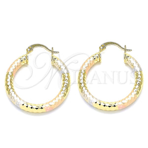 Argolla Mediana 5.138.013.1.30 Oro Laminado, Diamantado, Tres Tonos