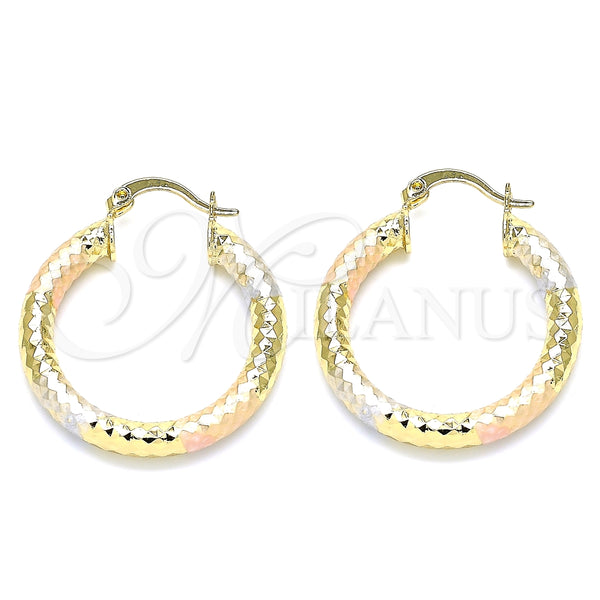 Argolla Mediana 5.138.013.1.30 Oro Laminado, Diamantado, Tres Tonos