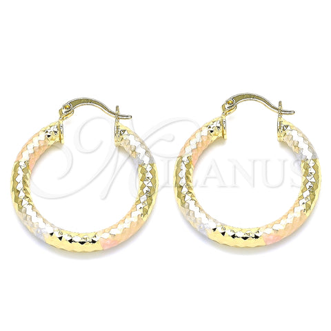 Argolla Mediana 5.138.013.1.30 Oro Laminado, Diamantado, Tres Tonos