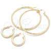 Argolla Mediana 5.138.013.1.30 Oro Laminado, Diamantado, Tres Tonos