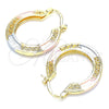 Argolla Pequeña 02.170.0345.25 Oro Laminado, Diseño de Ojo Griego, Pulido, Tres Tonos