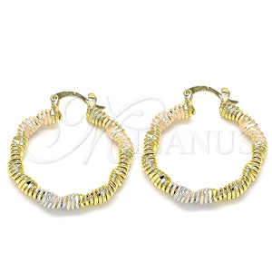 Argolla Mediana 02.170.0348.30 Oro Laminado, Pulido, Tres Tonos