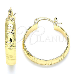 Argolla Pequeña 02.170.0350.1.25 Oro Laminado, Diamantado, Tono Dorado