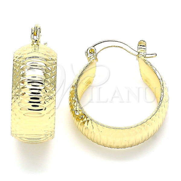 Argolla Pequeña 02.170.0356.20 Oro Laminado, Diamantado, Tono Dorado