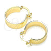 Argolla Pequeña 02.170.0359.20 Oro Laminado, Diamantado, Tono Dorado