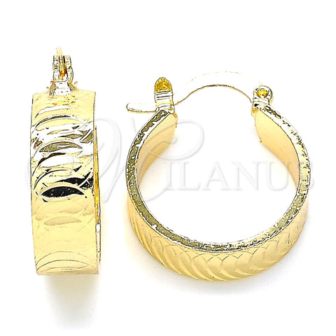 Argolla Pequeña 02.170.0359.20 Oro Laminado, Diamantado, Tono Dorado