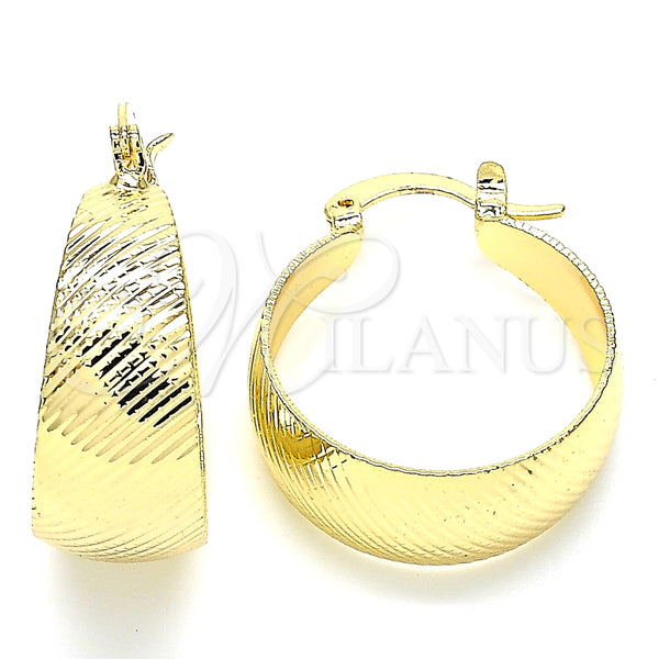 Argolla Pequeña 02.170.0361.20 Oro Laminado, Diamantado, Tono Dorado