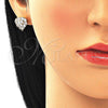 Arete Dormilona 02.346.0003 Oro Laminado, Diseño de Corazón, con Blanca Zirconia Cubica, Pulido, Tono Dorado