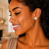 Arete Dormilona 02.346.0003 Oro Laminado, Diseño de Corazón, con Blanca Zirconia Cubica, Pulido, Tono Dorado
