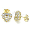 Arete Dormilona 02.346.0003 Oro Laminado, Diseño de Corazón, con Blanca Zirconia Cubica, Pulido, Tono Dorado