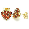 Arete Dormilona 02.346.0003.1 Oro Laminado, Diseño de Corazón, con Granate Zirconia Cubica, Pulido, Tono Dorado