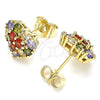 Arete Dormilona 02.346.0003.2 Oro Laminado, con Multicolor Zirconia Cubica, Pulido, Tono Dorado