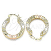 Argolla Pequeña 02.170.0370.1.25 Oro Laminado, Pulido, Tres Tonos