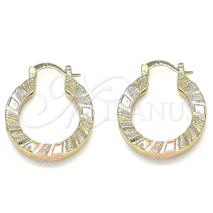 Argolla Pequeña 02.170.0370.1.25 Oro Laminado, Pulido, Tres Tonos