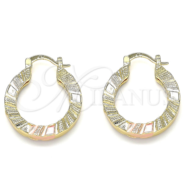 Argolla Pequeña 02.170.0370.1.25 Oro Laminado, Pulido, Tres Tonos