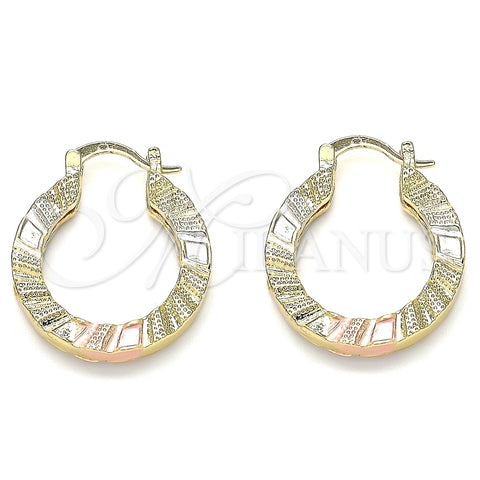 Argolla Pequeña 02.170.0370.1.25 Oro Laminado, Pulido, Tres Tonos