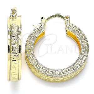 Argolla Pequeña 02.170.0371.25 Oro Laminado, Diseño de Llave Griega, Pulido, Tono Dorado
