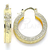 Argolla Pequeña 02.170.0371.25 Oro Laminado, Diseño de Llave Griega, Pulido, Tono Dorado