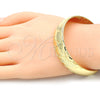 Aro Individual 07.168.0024 Oro Laminado, Diamantado, Tono Dorado (Grosor 16 MM, Talla Unica)