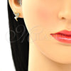 Juego de Arete y Dije de Adulto 10.156.0264.2 Oro Laminado, Diseño de Angel y Corazón, con Granate Micro Pave, Pulido, Tono Dorado