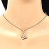 Juego de Arete y Dije de Adulto 10.156.0266.2 Oro Laminado, Diseño de Mariposa, con Granate Micro Pave, Pulido, Tono Dorado