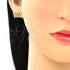 Juego de Arete y Dije de Adulto 10.156.0266.2 Oro Laminado, Diseño de Mariposa, con Granate Micro Pave, Pulido, Tono Dorado