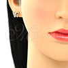 Juego de Arete y Dije de Adulto 10.156.0266.3 Oro Laminado, Diseño de Mariposa, con Multicolor Micro Pave, Pulido, Tono Dorado
