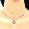 Collares con Dije 04.156.0327.20 Oro Laminado, Diseño de Corazón, con Blanca Micro Pave, Pulido, Tono Dorado (02 MM Thickness, 20 Inches Length)
