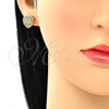 Arete Dormilona 02.156.0468.1 Oro Laminado, Diseño de Corazón, con Rubi Micro Pave, Pulido, Tono Dorado