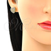 Arete Dormilona 02.156.0468.2 Oro Laminado, Diseño de Corazón, con Granate Micro Pave, Pulido, Tono Dorado
