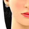 Arete Dormilona 02.156.0397.1 Oro Laminado, Diseño de Corazón, con Rubi Micro Pave, Pulido, Tono Dorado