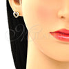 Arete Dormilona 02.156.0469.2 Oro Laminado, Diseño de Corazón, con Granate Micro Pave, Pulido, Tono Dorado