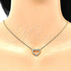 Collares con Dije 04.156.0329.1.20 Oro Laminado, Diseño de Corazón, con Rubi Micro Pave, Pulido, Tono Dorado (02 MM Thickness, 18 Inches Length)