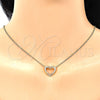 Collares con Dije 04.156.0329.2.20 Oro Laminado, Diseño de Corazón, con Granate Micro Pave, Pulido, Tono Dorado (02 MM Thickness, 18 Inches Length)