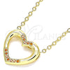 Collares con Dije 04.156.0329.2.20 Oro Laminado, Diseño de Corazón, con Granate Micro Pave, Pulido, Tono Dorado (02 MM Thickness, 18 Inches Length)