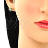 Arete Dormilona 02.156.0470.3 Oro Laminado, Diseño de Libélula, con Multicolor Micro Pave, Pulido, Tono Dorado