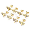 Arete Dormilona 02.156.0470.3 Oro Laminado, Diseño de Libélula, con Multicolor Micro Pave, Pulido, Tono Dorado