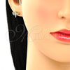 Juego de Arete y Dije de Adulto 10.156.0270.2 Oro Laminado, Diseño de Libélula, con Granate Micro Pave, Pulido, Tono Dorado