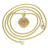 Collares con Dije 04.156.0332.2.20 Oro Laminado, Diseño de Corazón, con Granate Micro Pave, Pulido, Tono Dorado (02 MM Thickness, 20 Inches Length)