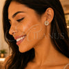 Arete Dormilona 02.156.0474.1 Oro Laminado, Diseño de Corazón, con Rubi Micro Pave, Pulido, Tono Dorado