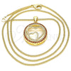 Collares con Dije 04.156.0334.2.20 Oro Laminado, Diseño de Corazón, con Granate Micro Pave, Pulido, Tono Dorado (02 MM Thickness, 20 Inches Length)
