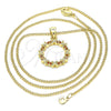 Collares con Dije 04.156.0335.2.20 Oro Laminado, con Granate Micro Pave, Pulido, Tono Dorado (02 MM Thickness, 20 Inches Length)