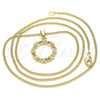 Collares con Dije 04.156.0335.3.20 Oro Laminado, con Multicolor Micro Pave, Pulido, Tono Dorado (02 MM Thickness, 20 Inches Length)