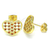 Arete Dormilona 02.156.0476.2 Oro Laminado, Diseño de Corazón, con Granate Micro Pave, Pulido, Tono Dorado